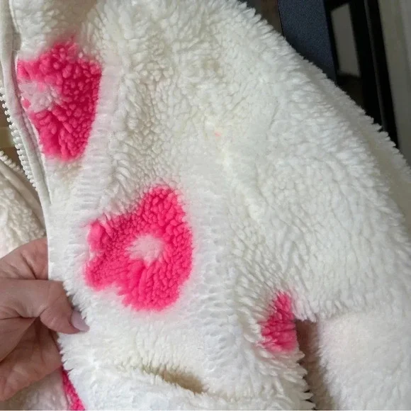 Zara Kids fleece jacket zip up floral neon groovy Sherpa pockets toddler girl